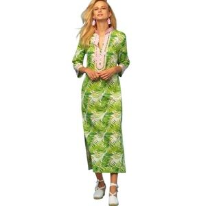 NICOBLU Tropical palm print Dolman Sleeve Resort Dress Size 1X NWT